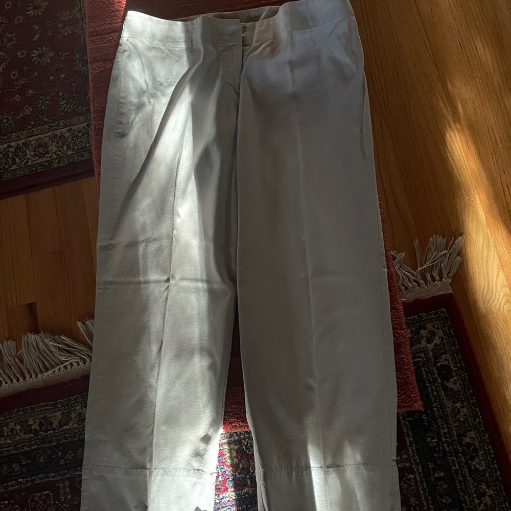 JJill  silver sheen straight ankle pants